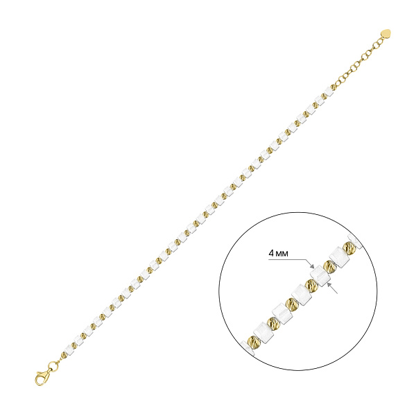 Браслет из серебра с ониксом и желтым родированием (арт. 7509/2101/4жоб) – изображение 2