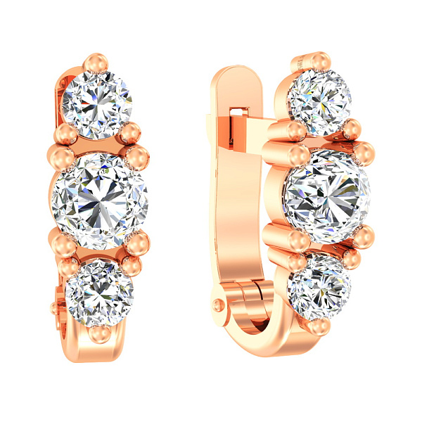 Детские золотые серьги с фианитом (арт. 110316) – изображение 1