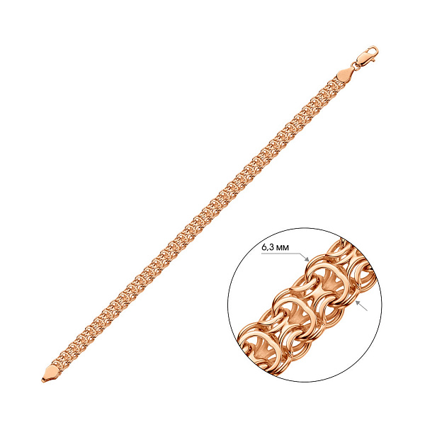 Ланцюговий браслет з червоного золота (арт. ц305210Д) – зображення 7