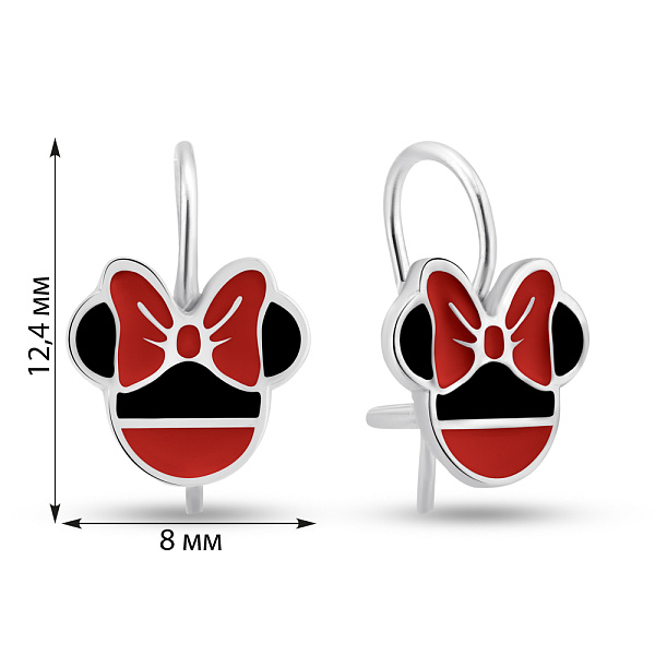 Серебряные детские серьги с эмалью (арт. 7502/1071екчсю) – изображение 2