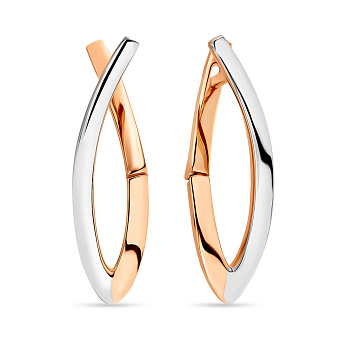 Сережки з золота в червоному і білому кольорі металу (арт. 107537кб)