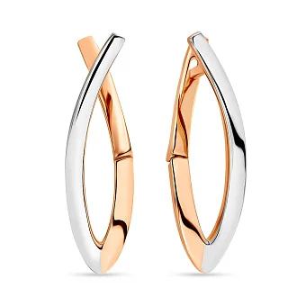 Сережки з золота в червоному і білому кольорі металу (арт. 107537кб)