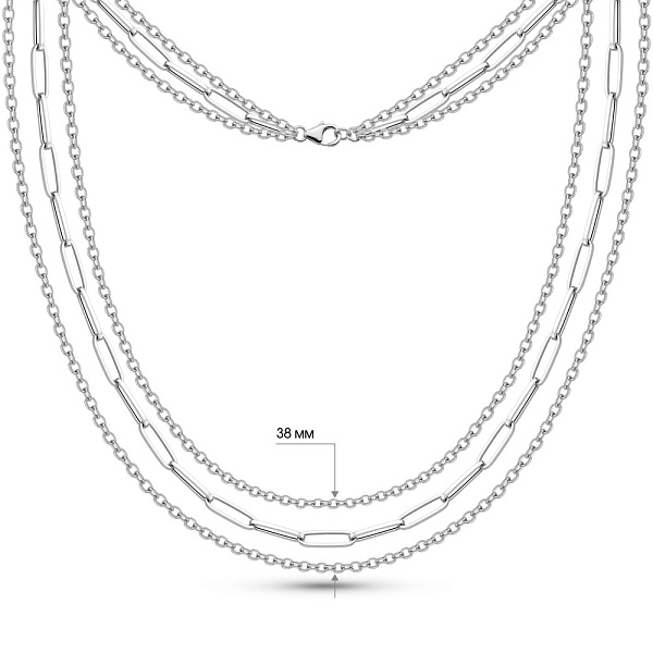 Многослойное золотое колье Звенья (арт. 352831б) – изображение 2