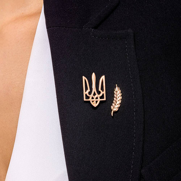 Золота брошка "Колосок" (арт. 361166) – зображення 5