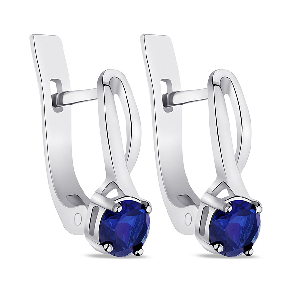 Серьги из серебра с сапфиром (арт. 7502/390Спссп) – изображение 1
