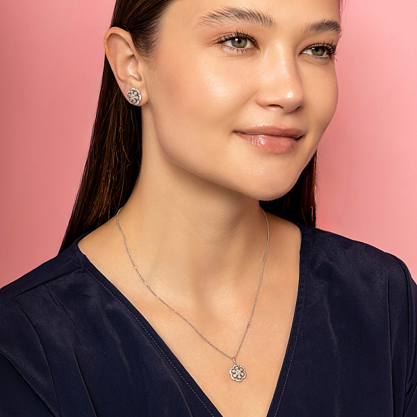 Кулон из белого золота с бриллиантами (арт. 3190407202) – изображение 3