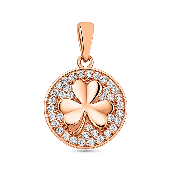 Кулон из красного золота с фианитами (арт. 4401018) – изображение 1