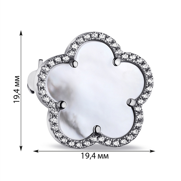 Серебряная брошь с перламутром (арт. 7505/192/20п) – изображение 2