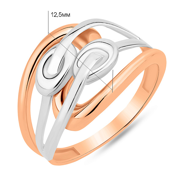 Массивное кольцо из красного и белого золота (арт. 156517кб) – изображение 4