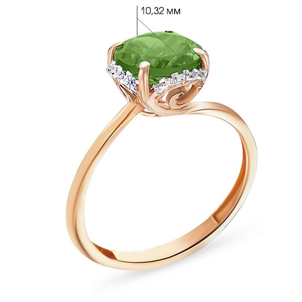 Золотое кольцо с хризопразом (арт. 140561Пх) – изображение 2