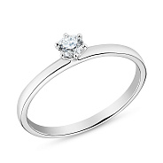 Фото Помолвочное кольцо из белого золота с бриллиантом (арт. К341230020б)