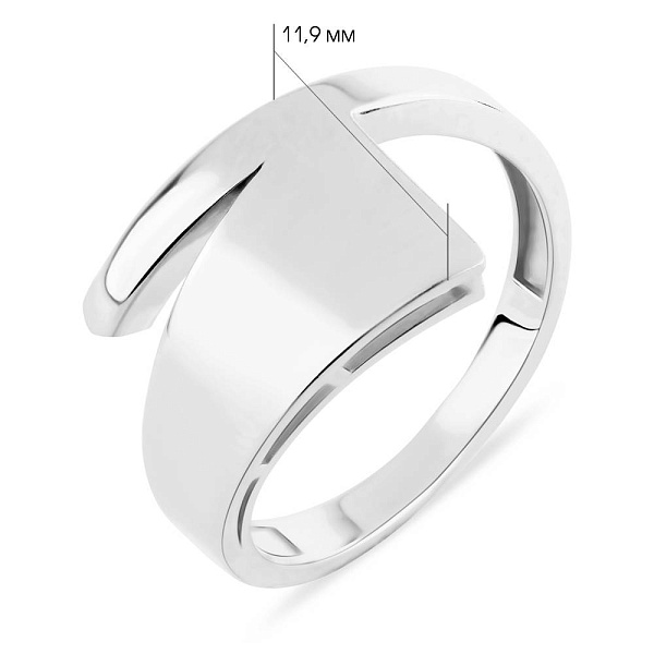 Кольцо из белого золота без вставок (арт. 155648б) – изображение 2