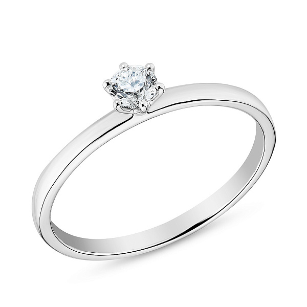 Каблучка для заручин з білого золота з діамантом (арт. К341230020б) – зображення 1