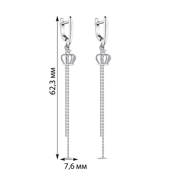 Серьги серебряные Корона (арт. 7502/9015) – изображение 2
