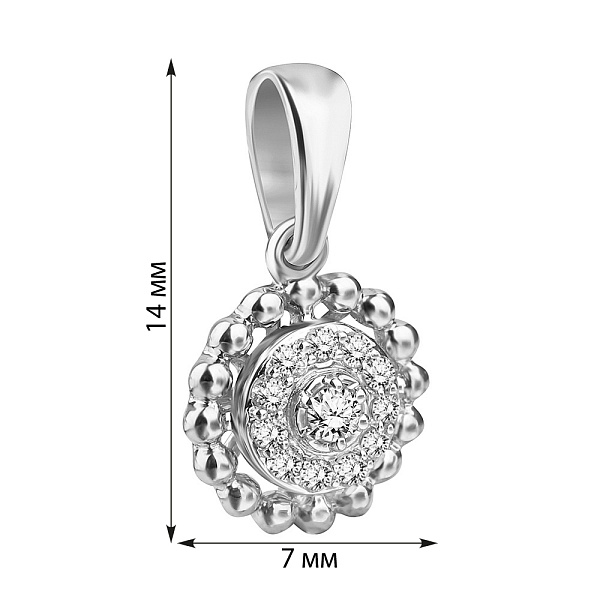 Підвіска з білого золота з діамантами (арт. П341083010б) – зображення 2