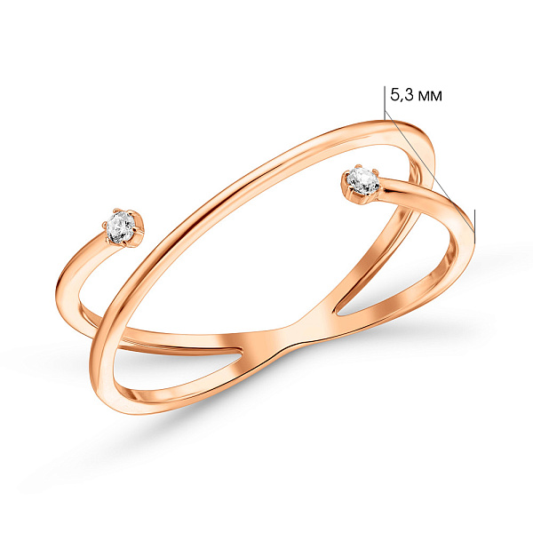 Золотое кольцо с фианитами (арт. 1110113101) – изображение 4