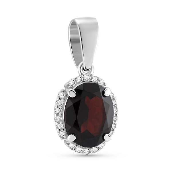 Золотий підвіс з гранатом і фіанітами (арт. 440348Пбк) – зображення 1