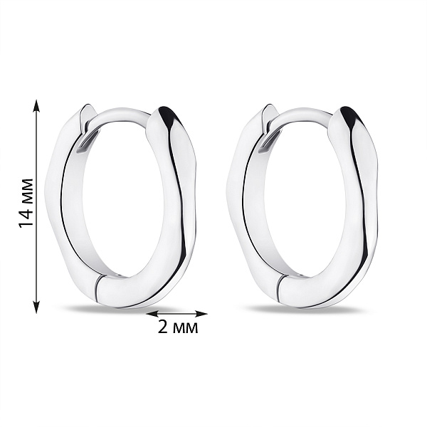 Сережки-кільця зі срібла без каменів (арт. 7502/9091/15) – зображення 2