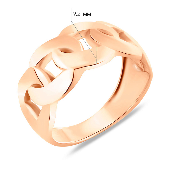 Кольцо из красного золота Звенья (арт. 155638) – изображение 2