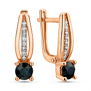 Золоті сережки з сапфіром і діамантами (арт. С011184с)