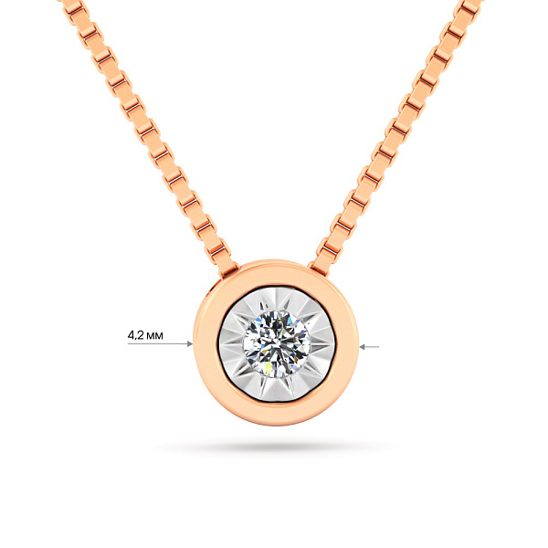 Золоте кольє з діамантом (арт. Ц011286/2) – зображення 2