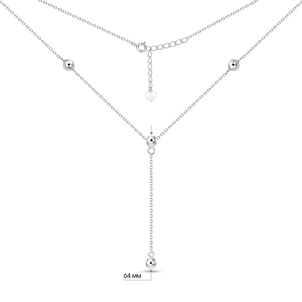 Серебряное колье-галстук без камней (арт. 7507/2594) – изображение 3