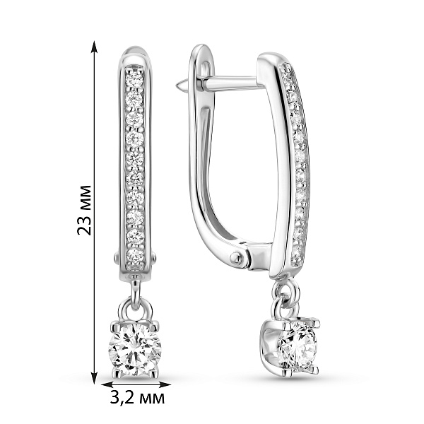 Серьги из белого золота с бриллиантами (арт. 2192168202) – изображение 4