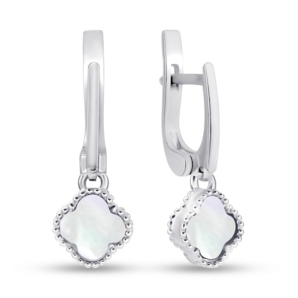 Срібні сережки з перламутром (арт. 7502/634/6псп) – зображення 1