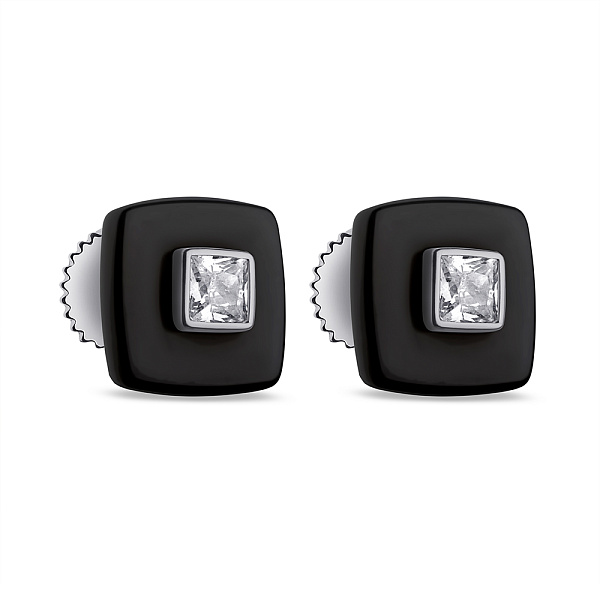 Сережки-пусети зі срібла і кераміки (арт. 7518/С2ФК/4010) – зображення 1