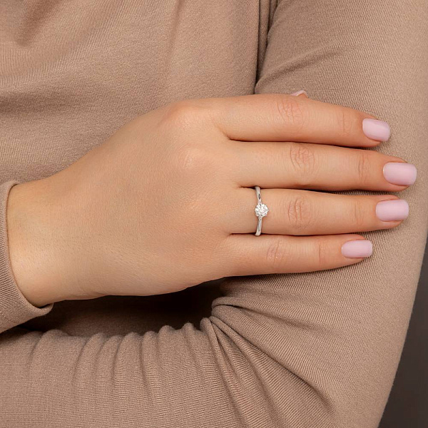 Золота каблучка для заручин з діамантом (арт. К01144705046б) – зображення 7