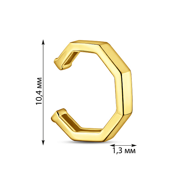 Золотая серьга-каффа на одно ухо (арт. 110851жЯ) – изображение 3