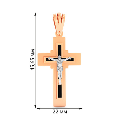 Золотой крестик с распятием и эмалью (арт. 501734еч)