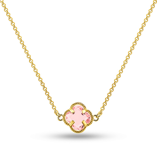Колье из желтого золота с розовым фианитом (арт. 352947жр) – изображение 1