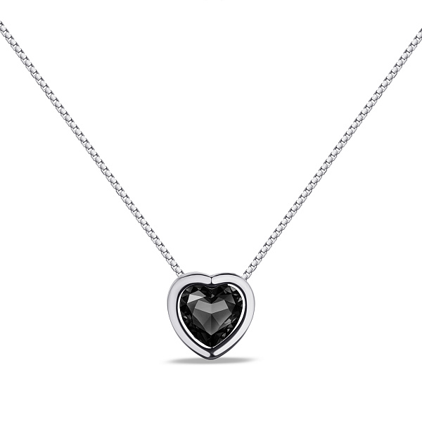 Серебряное колье с черным фианитом (арт. 7507/648/2ч) – изображение 1