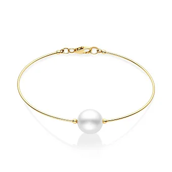 Браслет из желтого золота с жемчугом (арт. 325194жпрлб)