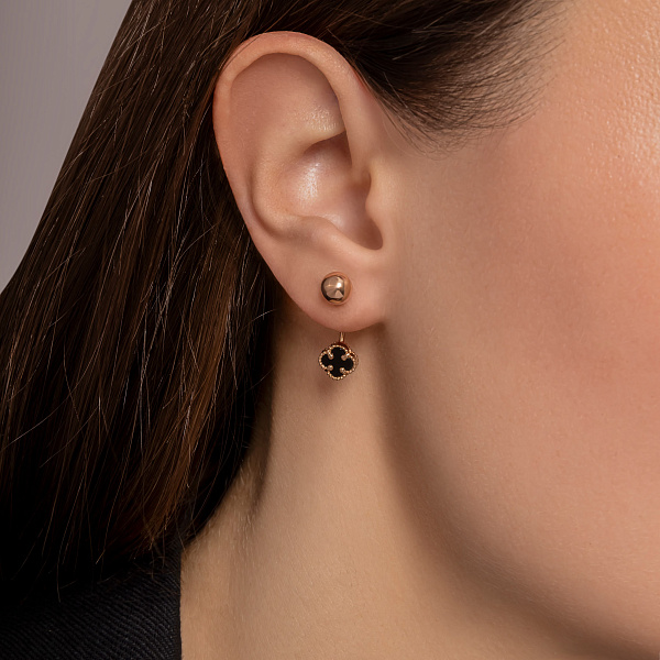 Золотые серьги с ониксом (арт. 1092139/7о) – изображение 2