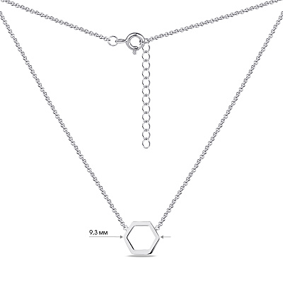 Колье из серебра с геометрическим подвесом   (арт. 7507/1205Кол.)