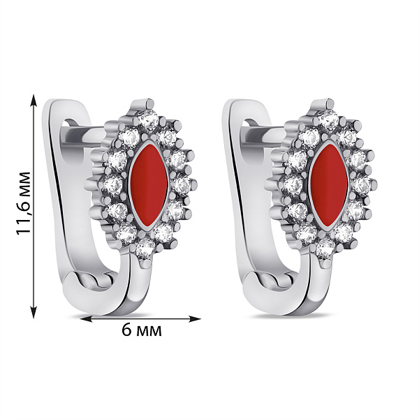 Серебряные детские серьги с фианитами (арт. 7502/2735ек) – изображение 2