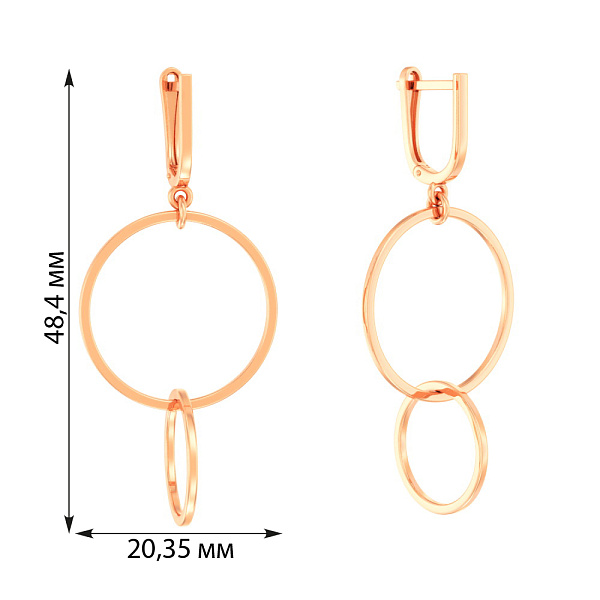 Длинные золотые серьги с подвесками (арт. 110681) – изображение 2
