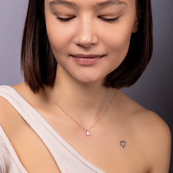 Золоте кольє з перламутром (арт. 352619п) – зображення 4