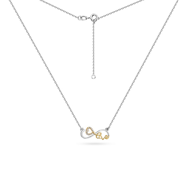 Кольє з білого і жовтого золота з діамантами (арт. Ц011433бж) – зображення 2