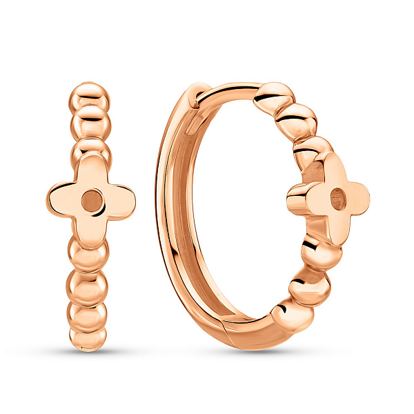 Серьги-кольца из красного золота (арт. 108753/15) – изображение 1