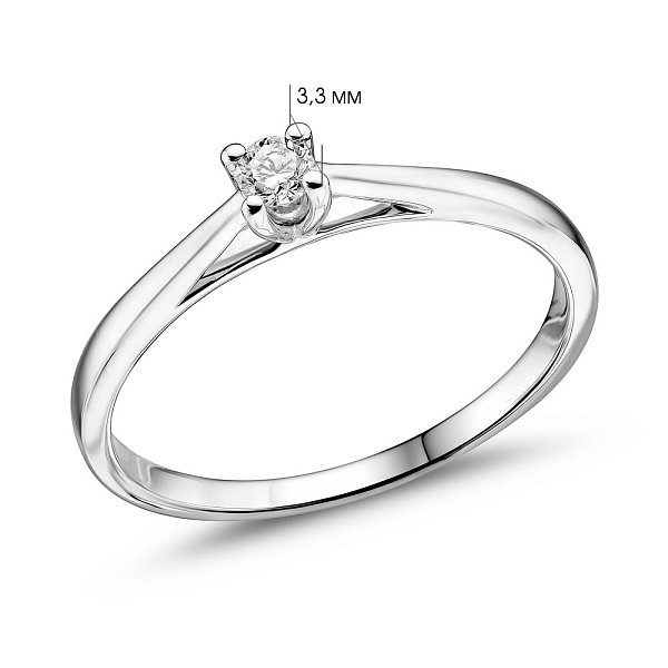 Кольцо из белого золота с бриллиантом (арт. К341502010б) – изображение 2