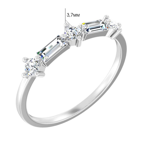 Кольцо из белого золота с бриллиантами (арт. К011515040б) – изображение 2