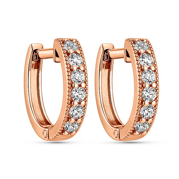 Золоті сережки конго з фіанітами (арт. 110276) – зображення 1