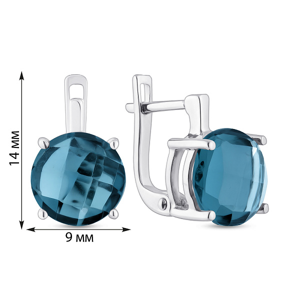 Серебряные серьги с топазом (арт. 7502/2058748Пл) – изображение 2