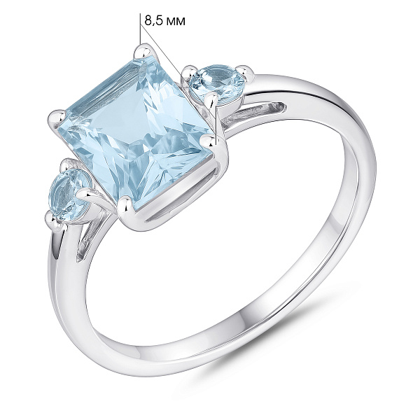 Серебрянное кольцо с топазами (арт. 7501/2089490Пг) – изображение 2