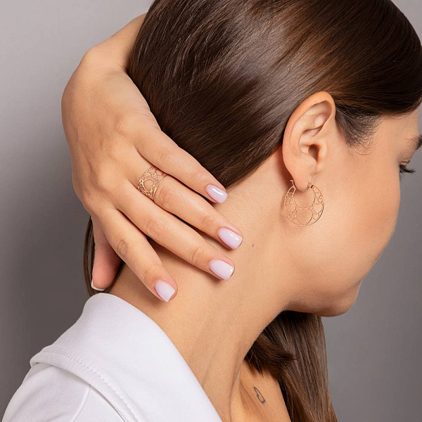 Серьги из красного золота (арт. 111311) – изображение 2