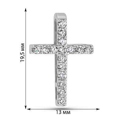 Крестик из белого золота с бриллиантом (арт. 3109637202)