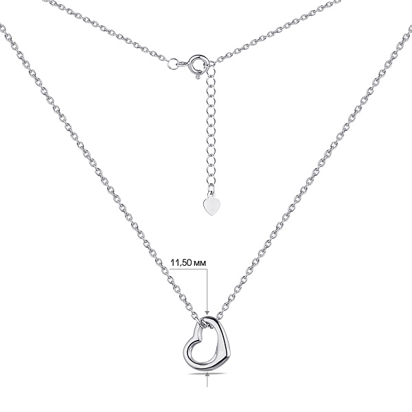 Серебряное колье "Сердечко" без камней (арт. 7507/499) – изображение 3
